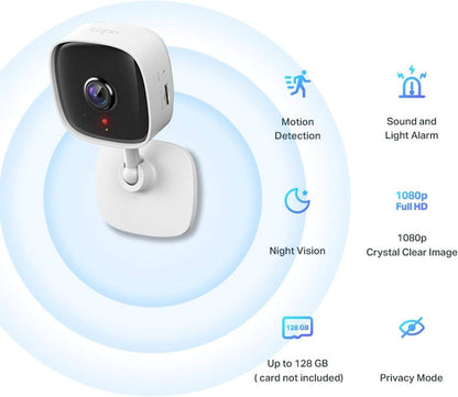 TP-Link Tapo Mini Smart Security Camera, Indoor CCTV, Works with Alexa&Google Home (TC60)