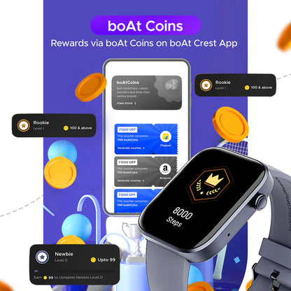 ساعة Boat Wave Call 2 الذكية بشاشة عالية الدقة مقاس 1.83 بوصة