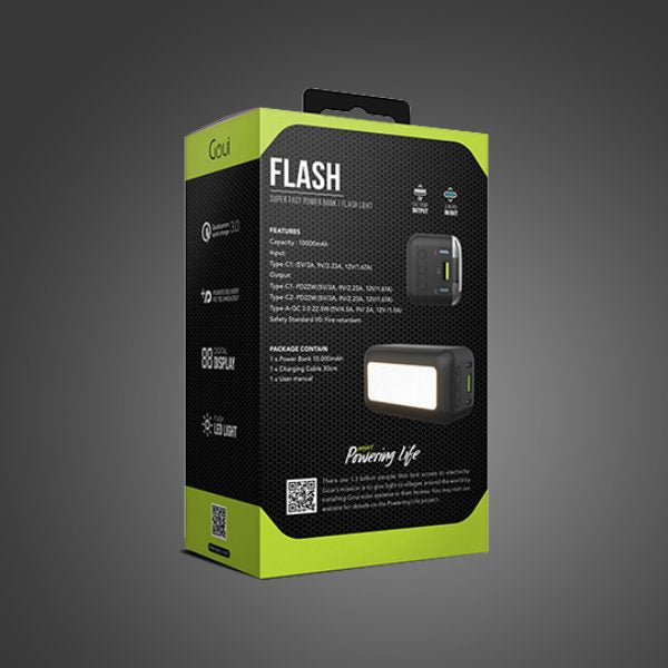 Goui Flash Super Fast Power Bank 10,000mAh| Flash Light