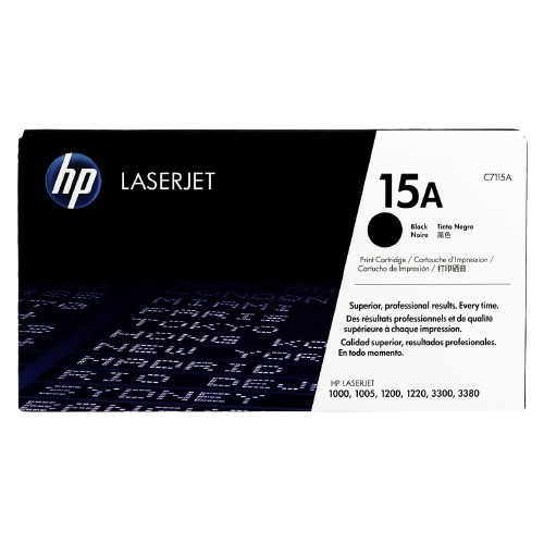 HP 15A Black Original LaserJet Toner Cartridge, C7115A