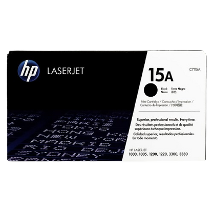 HP 15A Black Original LaserJet Toner Cartridge, C7115A