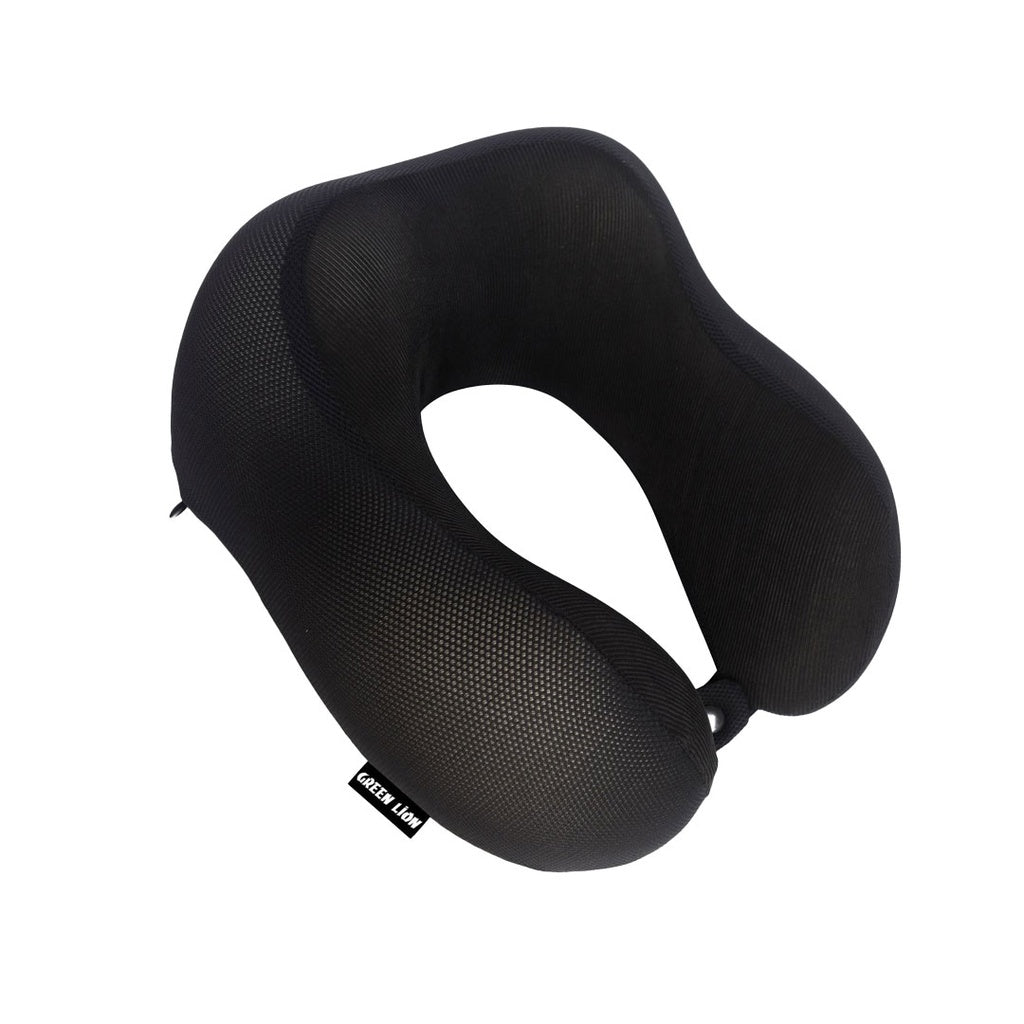 Green Lion Memory Foam Neck Pillow - Black