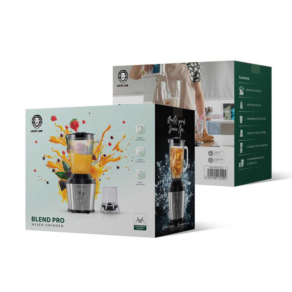 Green Lion Blend Pro Mixer Grinder 500W 1500mL - Silver