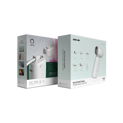 Green Lion Multifunctional 10000mAh Powerbank and Fan - White