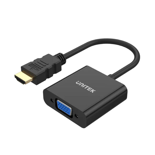 محول UNITEK HDMI إلى VGA بمقبس 3.5 ملم للصوت الاستريو