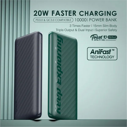 oraimo Toast 10 PD Pro II 10000mAh 20W Power Bank OPB-P118Q