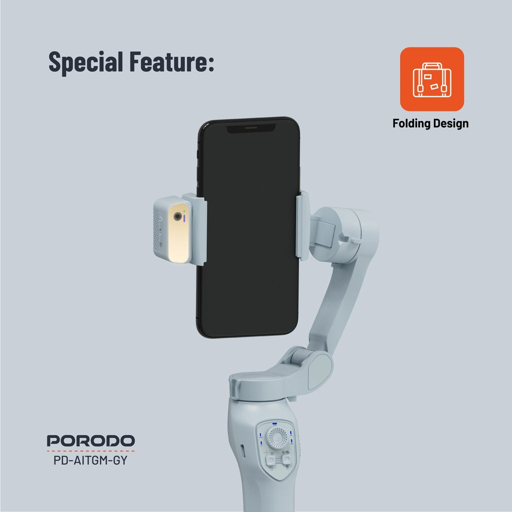 Porodo AI Tracker Gimbal P7C Pro Plus - Grey