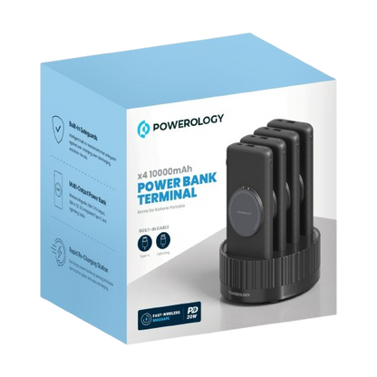 Powerology 4 In 1 Wireless Power Station 10000Mah Pd20W