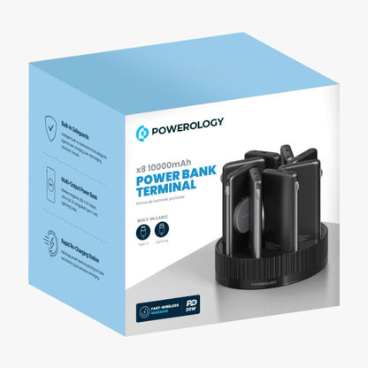 Powerology 8 In 1 Wireless Power Station 10000Mah Pd20W