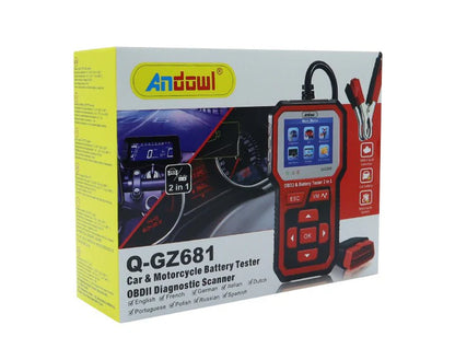 Andowl  6V 12V Car And Motorcycle Battery Tester / OBII Diagnostic Scanner Q-GZ681