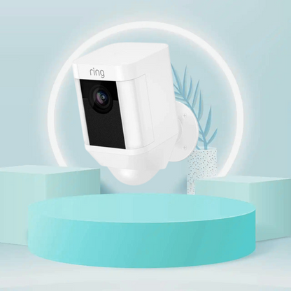 Ring Spotlight Cam 1080p Outdoor Wi-Fi Camera with Night Vision - WHITE