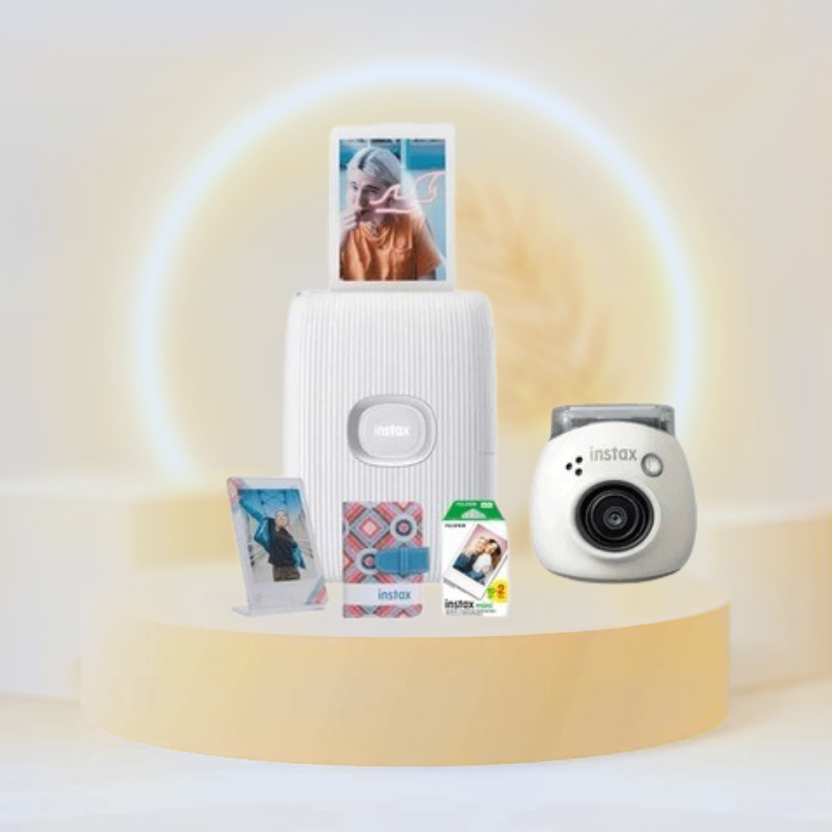 Fujifilm Instax Pal Camera with Bundle Instax Square Link Photo Kit, Instax Mini Link 2