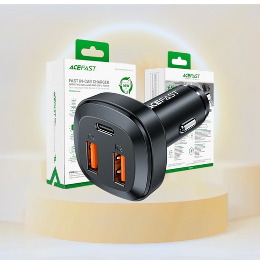 AceFast Fast Charge Car Charger B9 66W (2xUSB-A+USB-C)