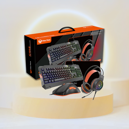 MeeTion 4 in 1 PC Gaming Kit C505 Mouse, English / Arabic Keyboard, Headset and Mousepad