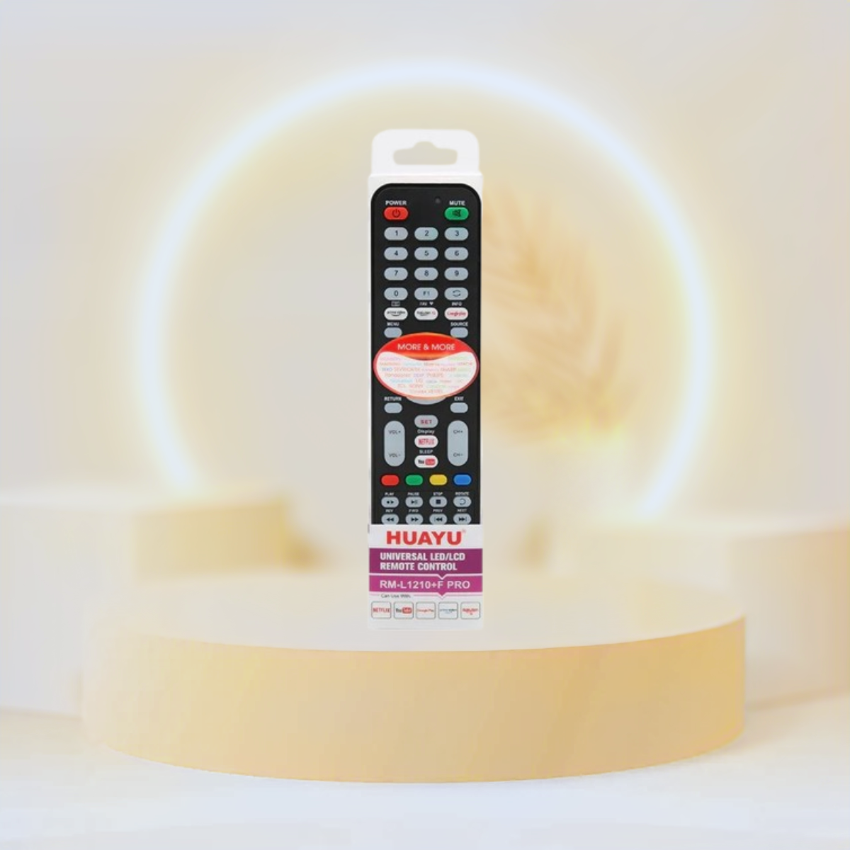 HUAYU RM-L1210+F PRO Universal TV Remote Control for all brands TV with Netflix and YouTube function