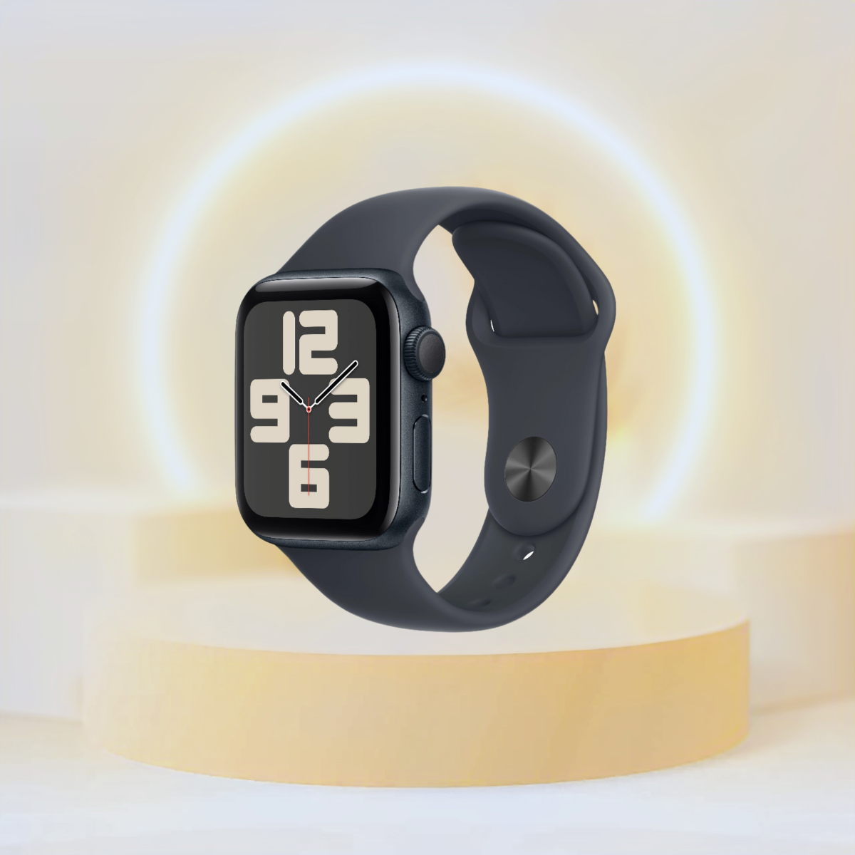 ساعة Apple Watch SE MR9Y3 GPS مقاس 40 مم (M/L) هيكل من الألومنيوم منتصف الليل مع حزام رياضي منتصف الليل