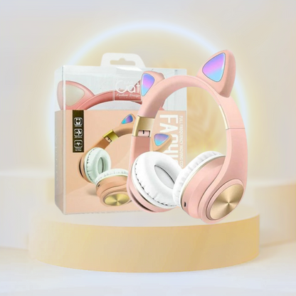 Wireless headphones with cat ears, bluetooth 5.0, Pink Gold, ATX-BBL3072