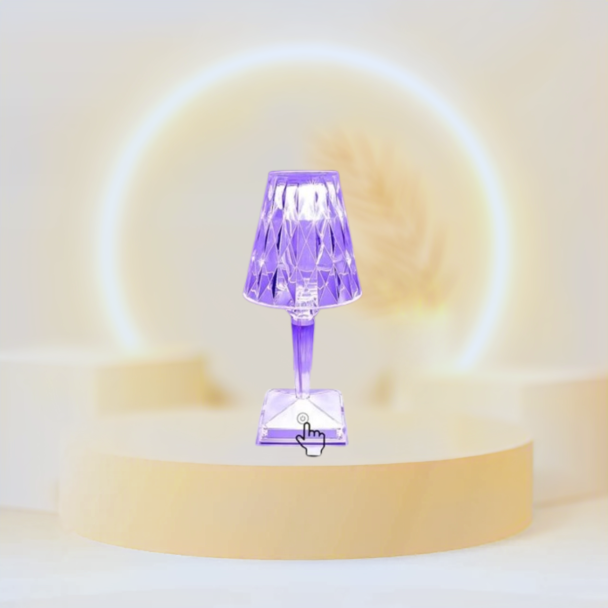 Crystal Table Lamp - Battery Lamps RGB 16Color Changing Crystal Lamp