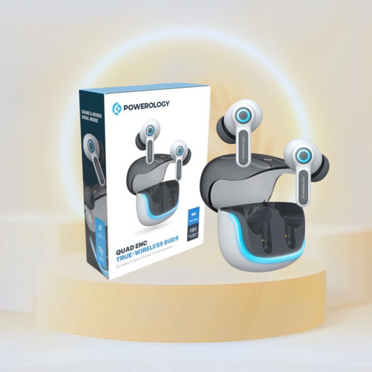 Powerology Quad Mic ENC TWS Earphone with Light