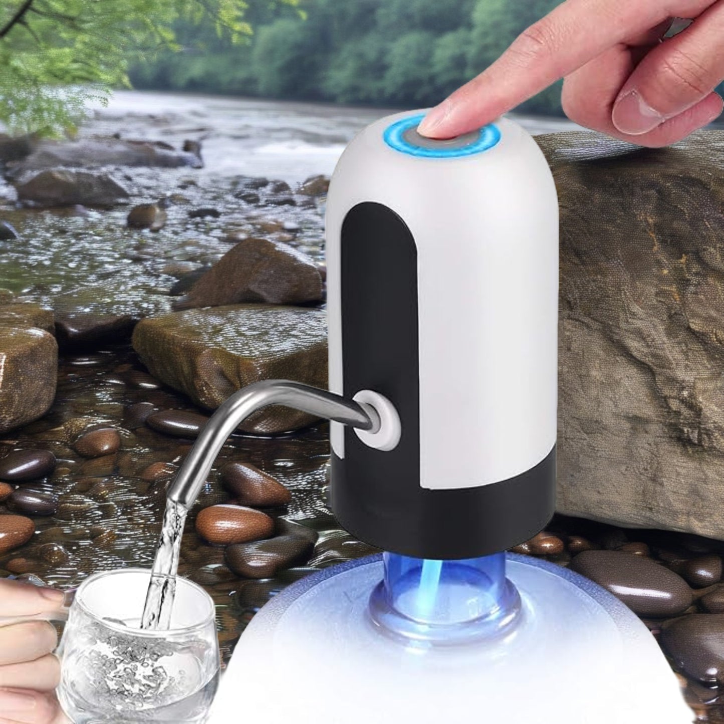 Justech Automatic Drinking Water Pump Electric Water Bottle Dispenser USB Rechargeable