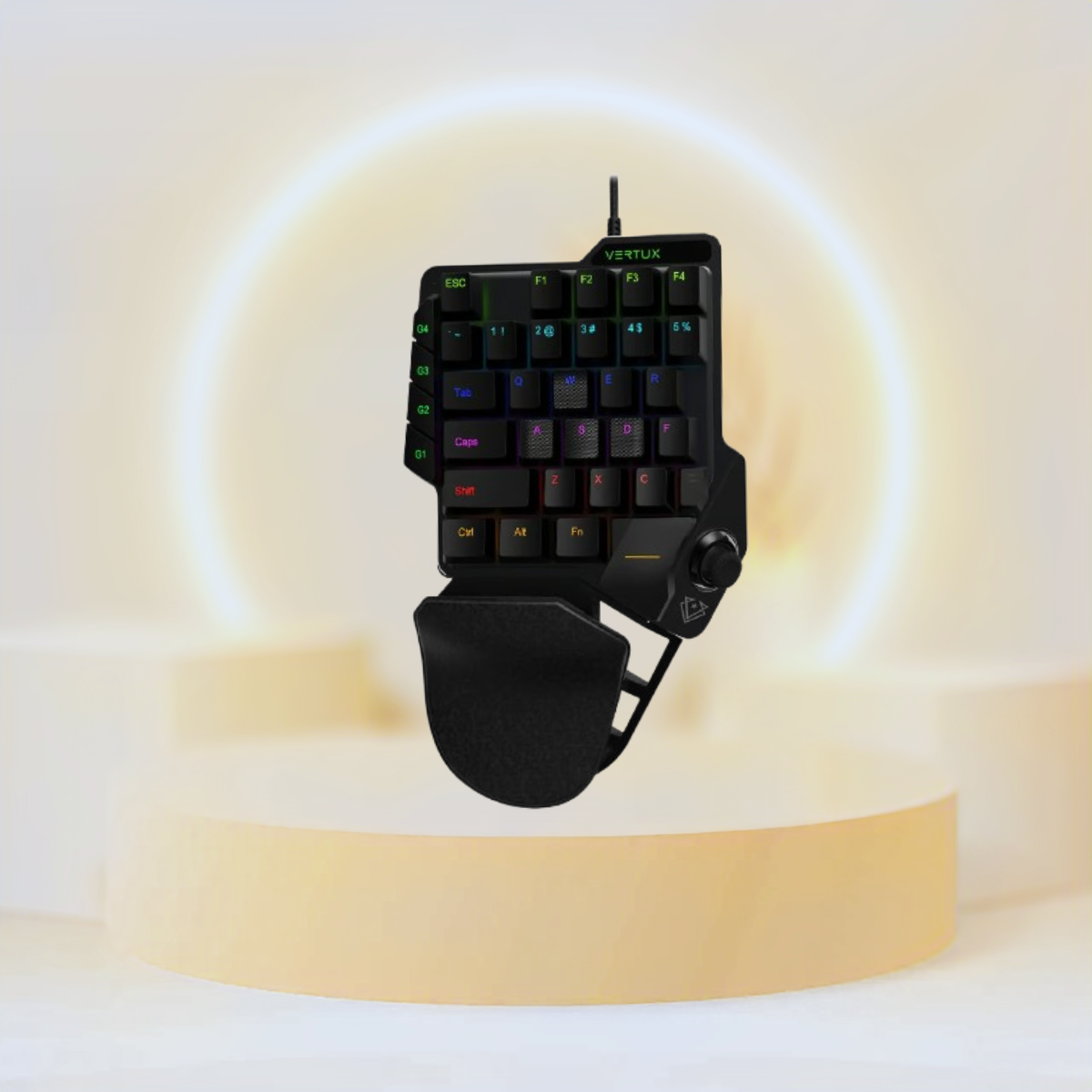 Vertux QuickStrike One-Handed Gaming Keypad With Joystick COMBAT