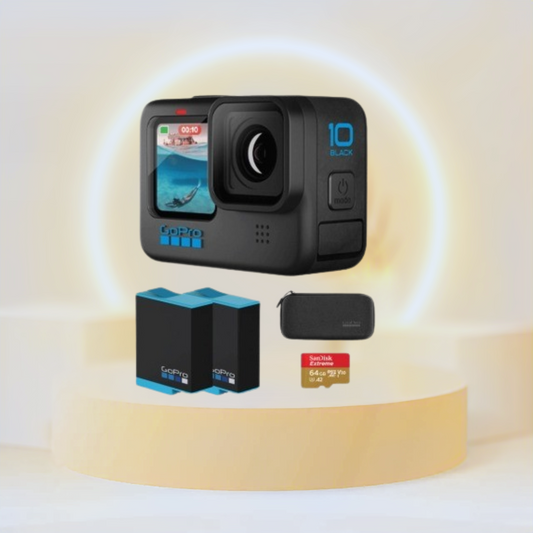 مجموعة GoPro Hero 10 (بطارية + بطاقة ذاكرة + حقيبة صغيرة)