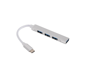 محول USB Type C HUB 3.0 صغير الحجم من الألومنيوم مزود بـ 4 منافذ متعدد المنافذ