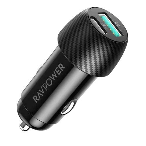 RAVPOWER 49W 2 Port(PD & QC) Fast Car Charger - VC030