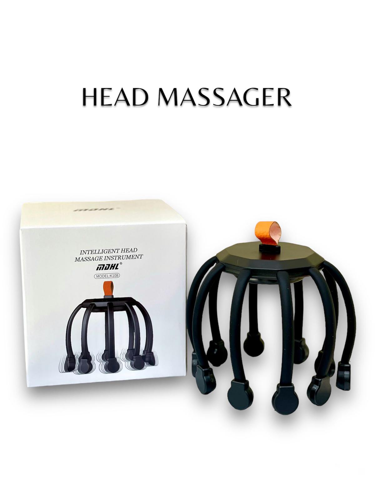 Sellastic Head Massager Octopus Claw Electric Relaxation Scalp Massage Machine with 3 Vibration Mode Automatic Rechargeable Handfree for Stress Pain Relief