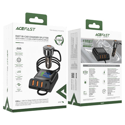 شاحن سيارة AceFast Fast Charge HUB B11 (1xUSB-C+3xUSB-A) 138 وات