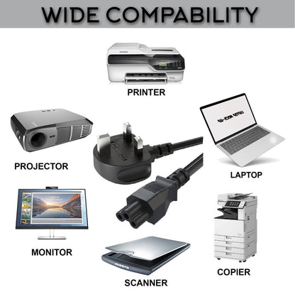 سلك طاقة الكمبيوتر في المملكة المتحدة إلى C5، 2.5 أمبير، 250 فولت 1.5 متر