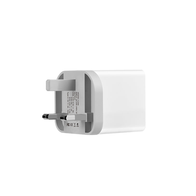 Hoco Wall charger “C24A Bele” QC3.0 USB-A & USB-C output quick charging