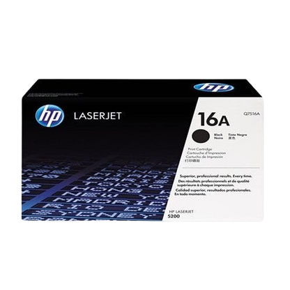 HP 16A Black Original LaserJet Toner Cartridge, Q7516A