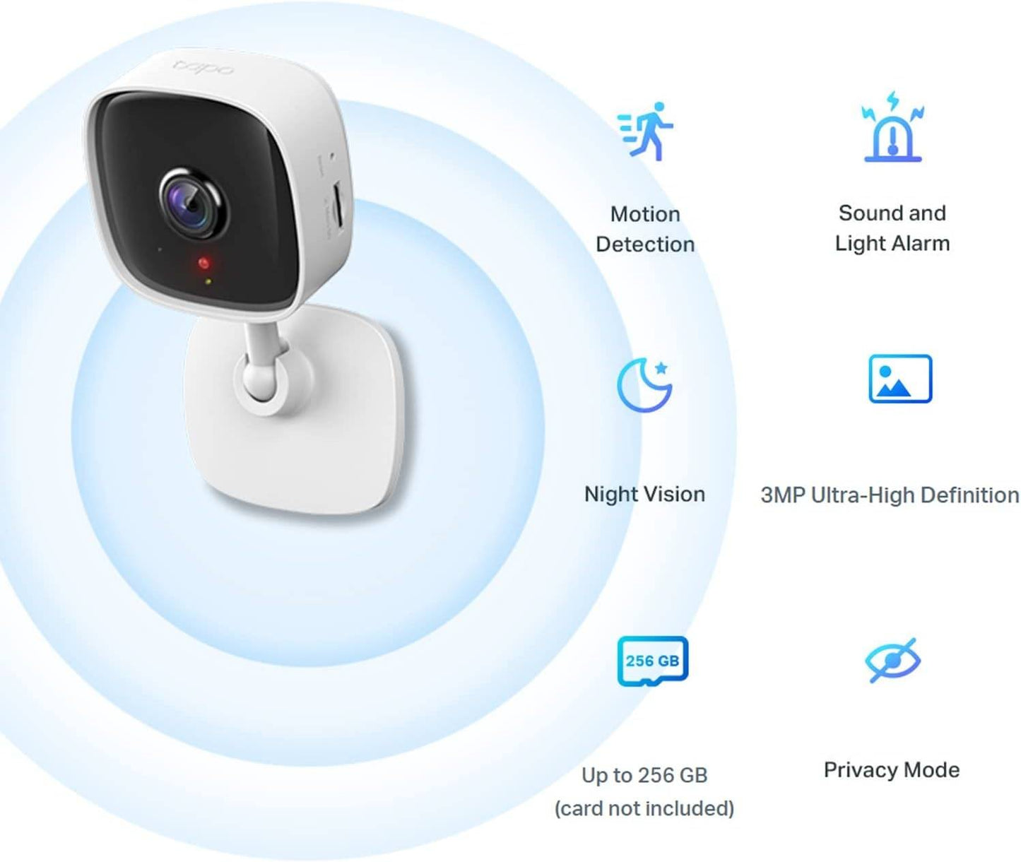 TP-Link Tapo Mini Smart Security Camera, Indoor CCTV, Works with Alexa&Google Home (Tapo C110)