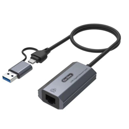 Go Des GD-6836 RJ45 to Type-C and USB-A Gigabit Ethernet Converter Cable 1000Mbps 50cm