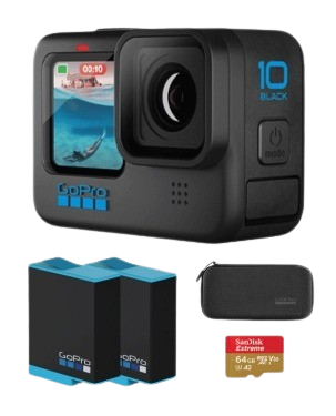 GoPro Hero 10 Bundle (Battery + Memory Card + Compact Case)