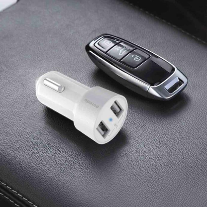 Porodo Dual USB Car Charger 3.4A with Lightning Cable 4ft.