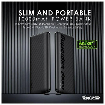 oraimo Toast 10 Flash 10000mAh 12W Power Bank OPB-P118D