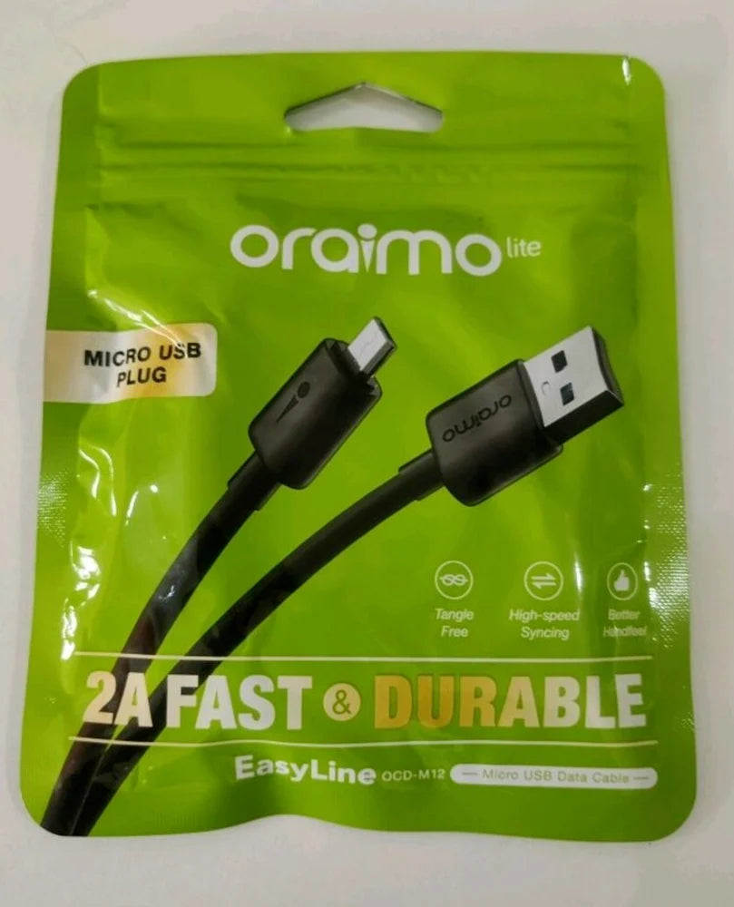 Oraimo EasyLine 2A Fast And Durable Micro USB OCD-M12 - Black