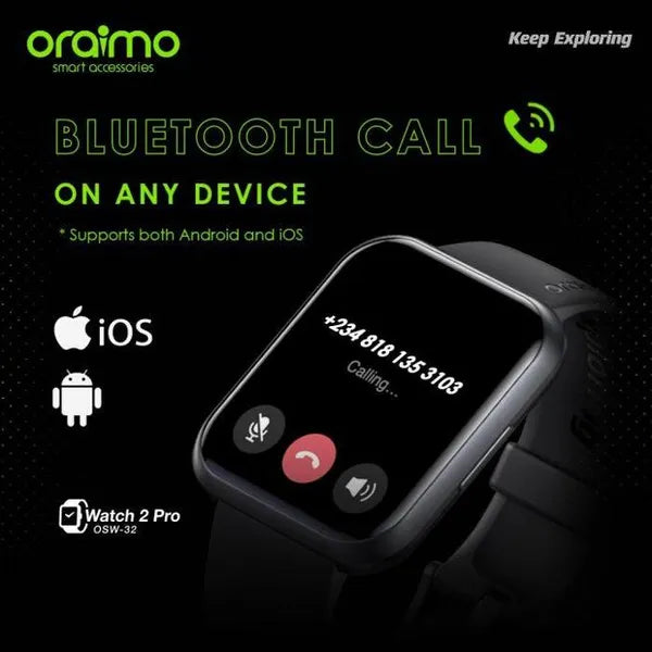 ساعة ذكية Oraimo Watch 2 Pro 1.75″ LCD IP68 OSW-32