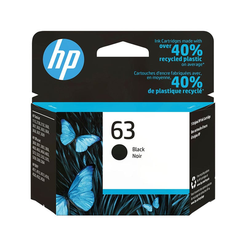 خرطوشة الحبر الأصلية HP 63، F6U61AA