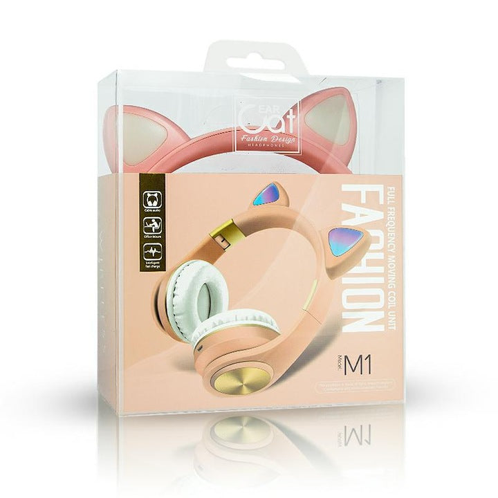 Wireless headphones with cat ears, bluetooth 5.0, Pink Gold, ATX-BBL3072