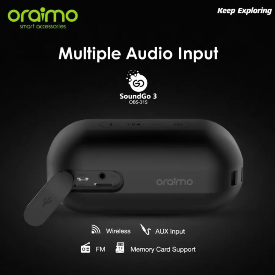 مكبر صوت بلوتوث Oraimo Sound Go 3 OBS-31S - أسود